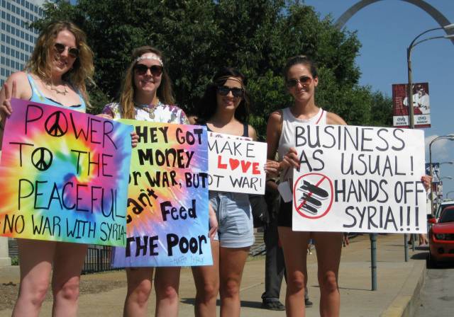 Love these girls. Much gratitude to all of the beautiful souls out there letting your voices be heard. We must continue to speak out whenever possible. No more war!!!