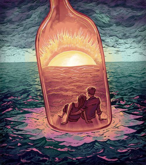 Sunset bottle