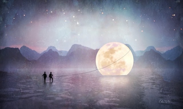 Full Moon Art by Catrin Welz-Stein