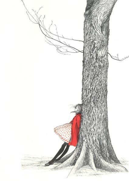 girl in red coat